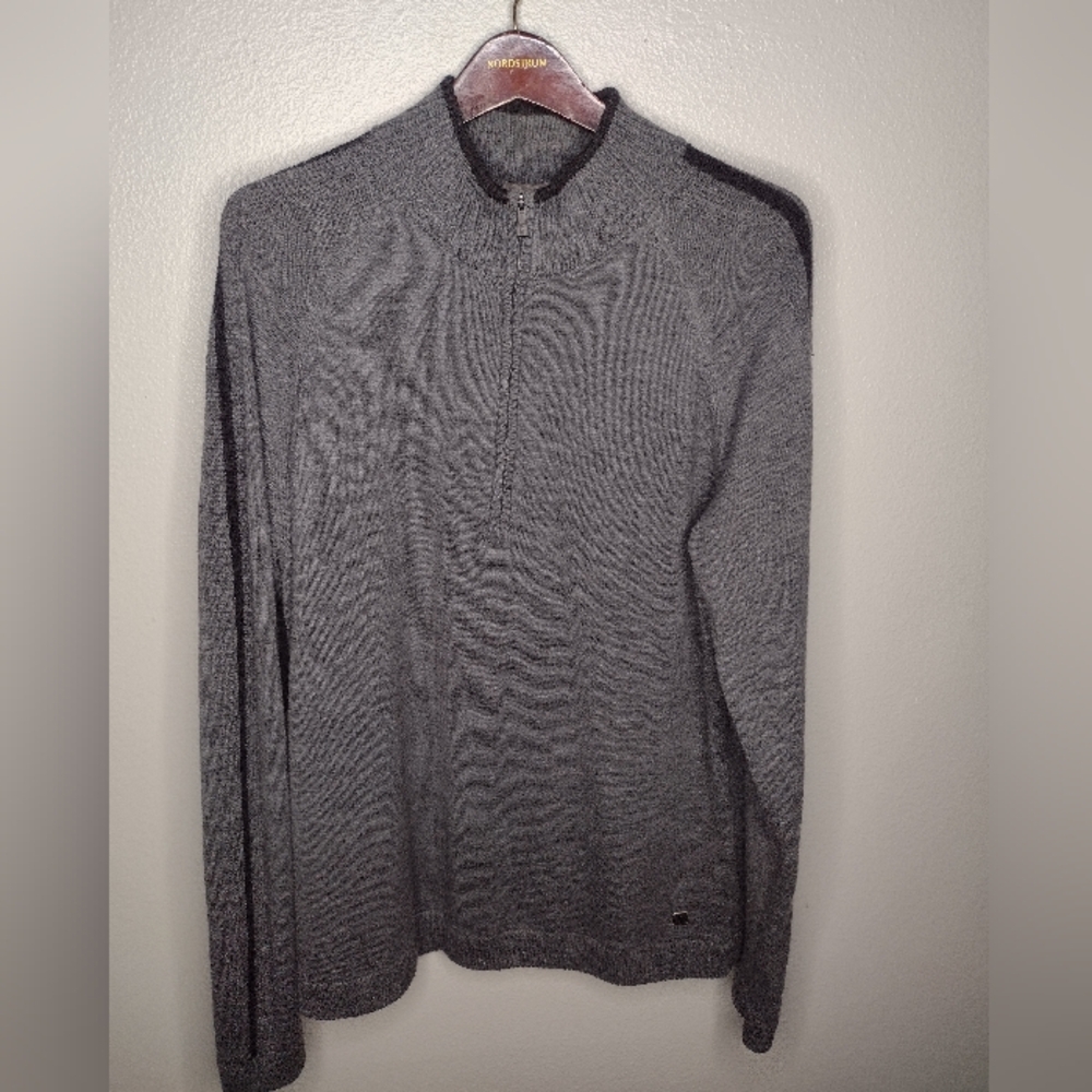 Smartwool Mens Merino Wool 1/4 Zip Pullover Sweater Gray Outdoor Knit P3